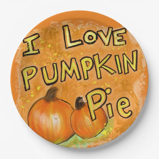 " Ik hou van pompoentaart Klassiek Papieren Bordje (Voorkant)