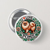 Ik hou van Poms Ronde Button 5,7 Cm (Voorkant /achterkant)