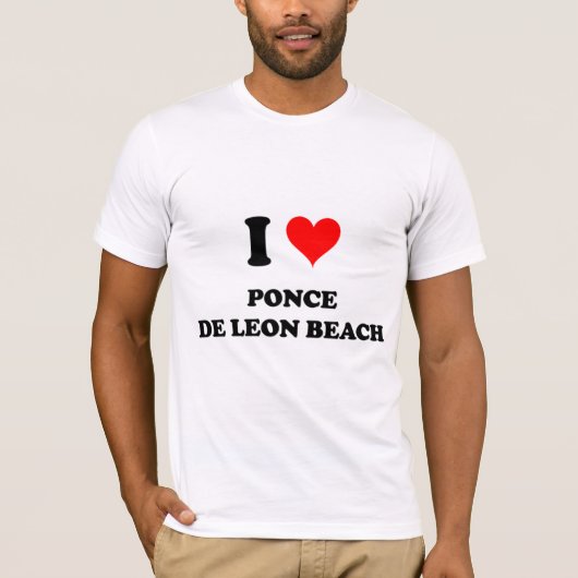 Ik hou van Ponce De Leon Beach Florida T-shirt (Voorkant)