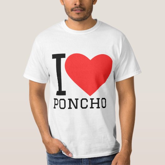 Ik hou van poncho t-shirt (Voorkant)
