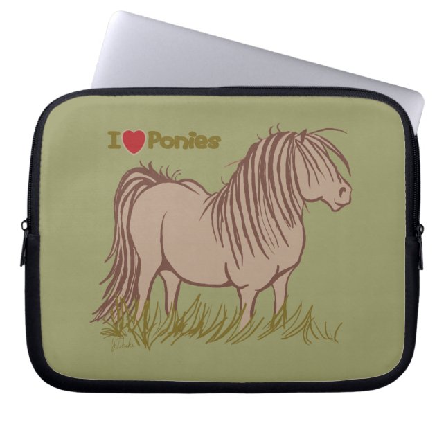Ik hou van Ponies Laptop Sleeve (Voorkant)