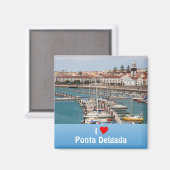 Ik hou van Ponta Delgada Magneet (Voorkant / Achterkant)