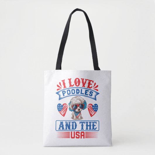 Ik hou van Poodles en de VS 01 Tote Bag (Voorkant)