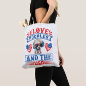Ik hou van Poodles en de VS 01 Tote Bag (Dichtbij)