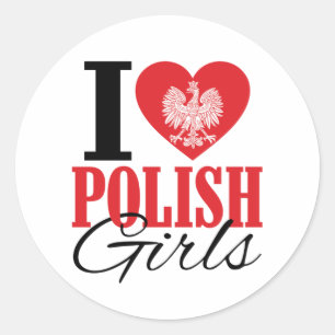 Ik hou van Poolse meisjes Ronde Sticker