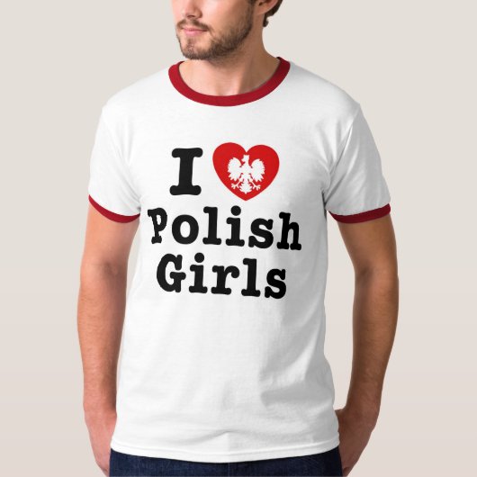 Ik hou van Poolse meisjes T-shirt (Voorkant)