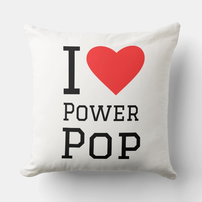 Ik hou van pop-vierkant-sticker kussen (Voorkant)