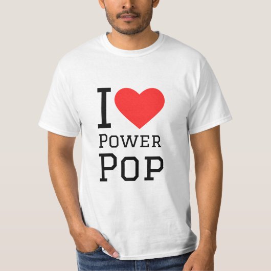 Ik hou van pop-vierkant-sticker t-shirt (Voorkant)