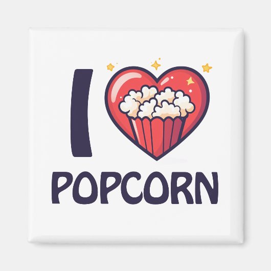 Ik hou van Popcorn Magneet (Voorkant)
