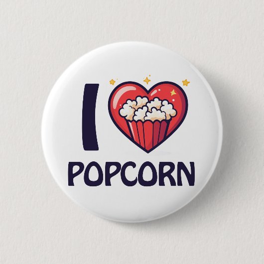 Ik hou van Popcorn Ronde Button 5,7 Cm (Voorkant)