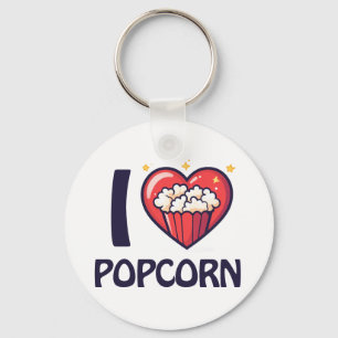 Ik hou van popcorn sleutelhanger
