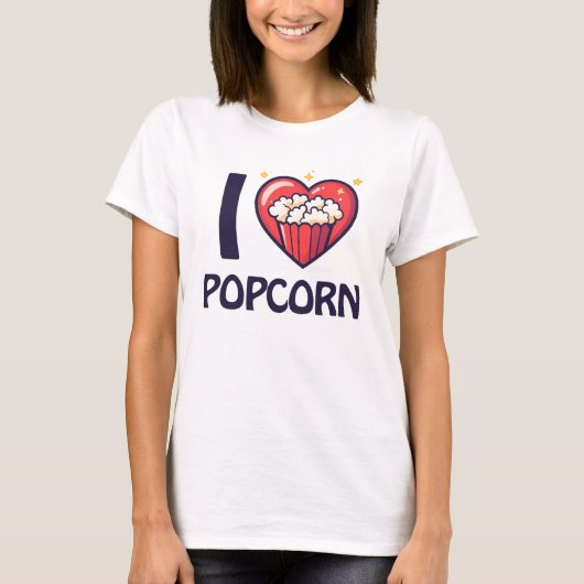 Ik hou van Popcorn T-shirt (Voorkant)