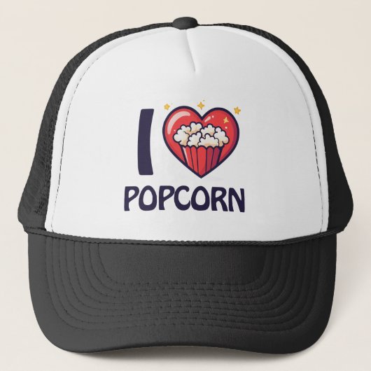 Ik hou van Popcorn Trucker Pet (Voorkant)