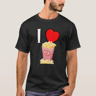 Ik hou van popcorn-woord favoriete sna t-shirt