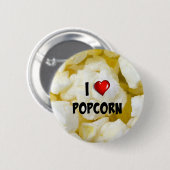 Ik hou van Popcorn....Yum Ronde Button 5,7 Cm (Voorkant /achterkant)