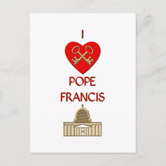 Ik hou van Pope Francis Briefkaart (Voorkant)