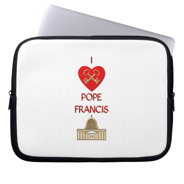 Ik hou van Pope Francis Laptop Sleeve (Voorkant)