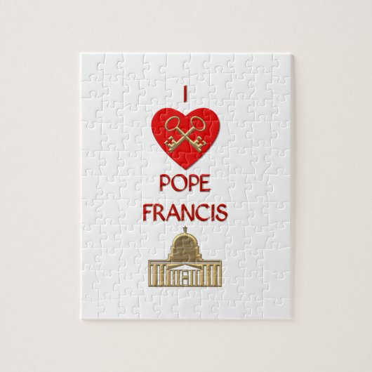 Ik hou van Pope Francis Legpuzzel (Verticaal)