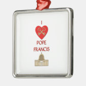 Ik hou van Pope Francis Metalen Ornament (Links)