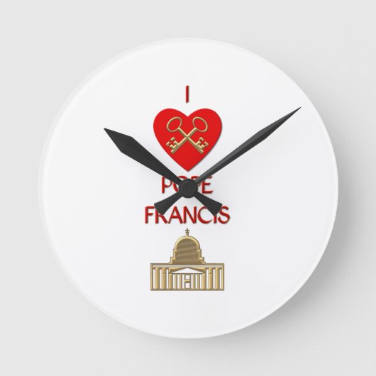 Ik hou van Pope Francis Ronde Klok (Voorkant)