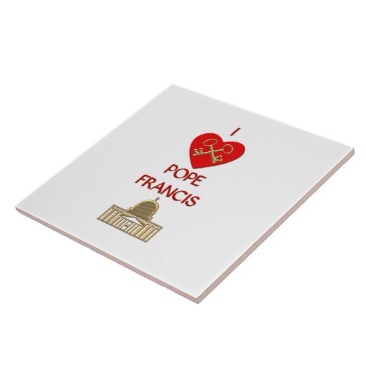 Ik hou van Pope Francis Tegeltje (Zijkant)