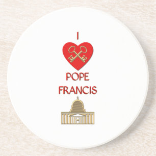Ik hou van Pope Francis Zandsteen Onderzetter