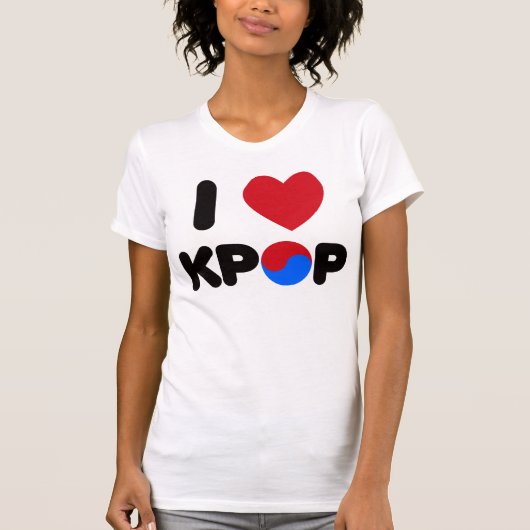 Ik hou van popshirt t-shirt (Voorkant)