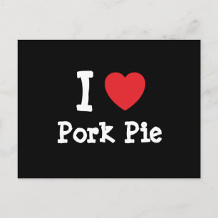 Ik hou van Pork Pie hart T-Shirt Briefkaart