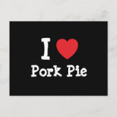 Ik hou van Pork Pie hart T-Shirt Briefkaart (Voorkant)