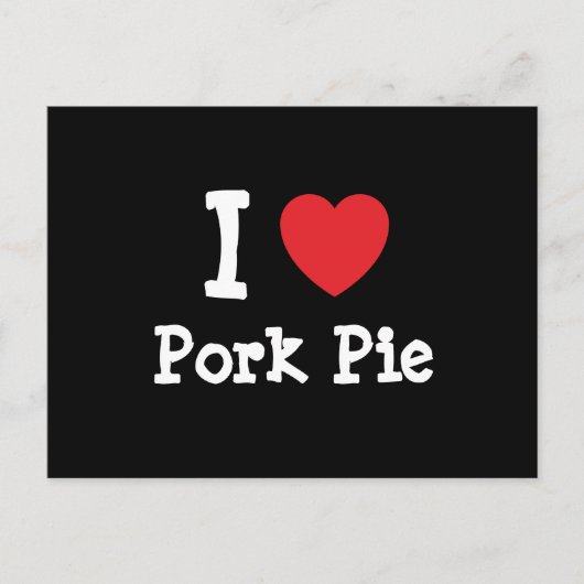 Ik hou van Pork Pie hart T-Shirt Briefkaart (Voorkant)