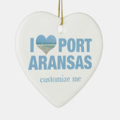 Ik hou van Port Aransas Keramisch Ornament (Rechts)