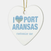 Ik hou van Port Aransas Keramisch Ornament (Links)