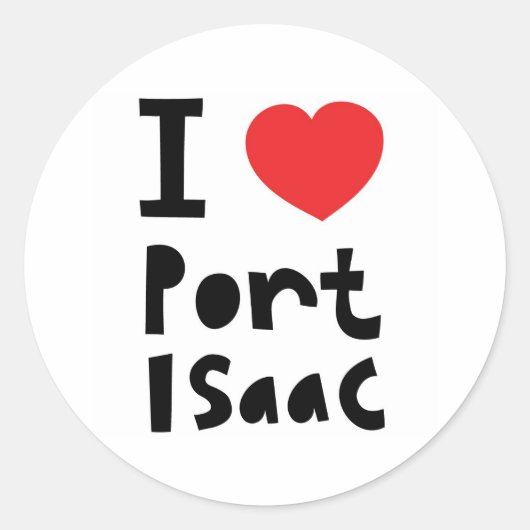 Ik hou van Port Isaac Ronde Sticker (Voorkant)