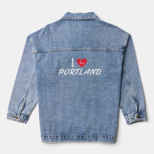 Ik hou van Portland, Oregon Denim Jacket (Achterkant)
