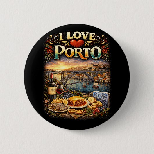 Ik hou van Porto Ronde Button 5,7 Cm (Voorkant)