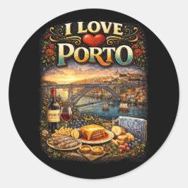 Ik hou van Porto Ronde Sticker