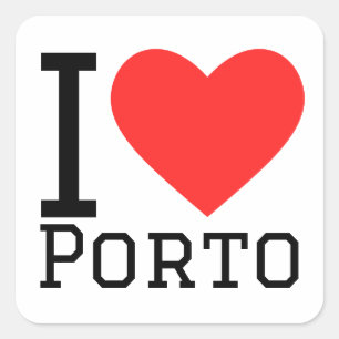 Ik hou van Porto Vierkante Sticker