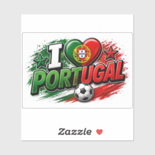 Ik hou van PORTUGAL Fan   Portugese trots Voetbal Sticker