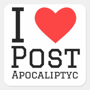 Ik hou van post apocalyptische vierkante sticker