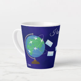 Ik hou van Postcrossing - Latte mok