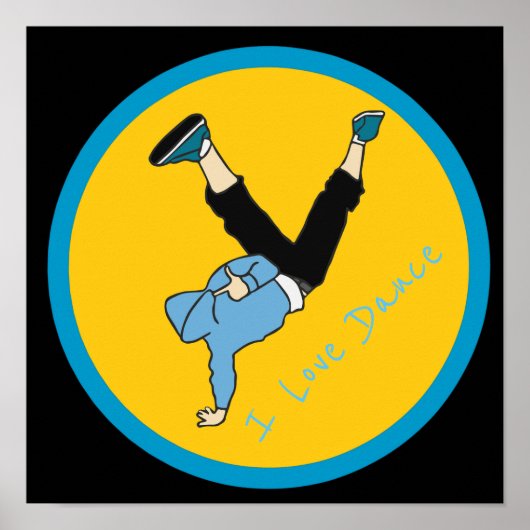 Ik hou van poster in de dansslaapkamer met Hip Hop (Voorkant)