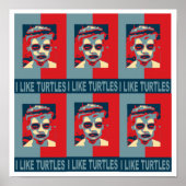 Ik hou van Poster van schildpadden. (Voorkant)