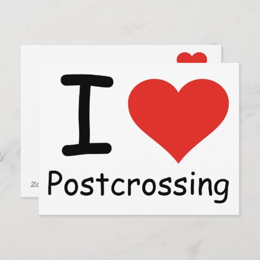 Ik hou van Postkruising Briefkaart (Voorkant / Achterkant)