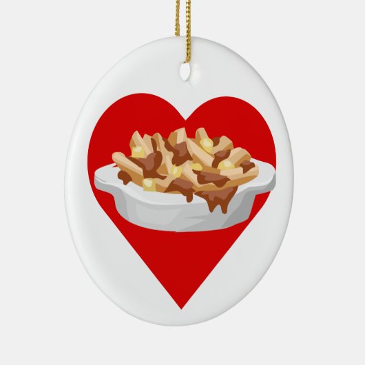 Ik hou van poutine keramisch ornament (Rechts)