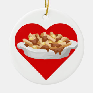 Ik hou van poutine keramisch ornament
