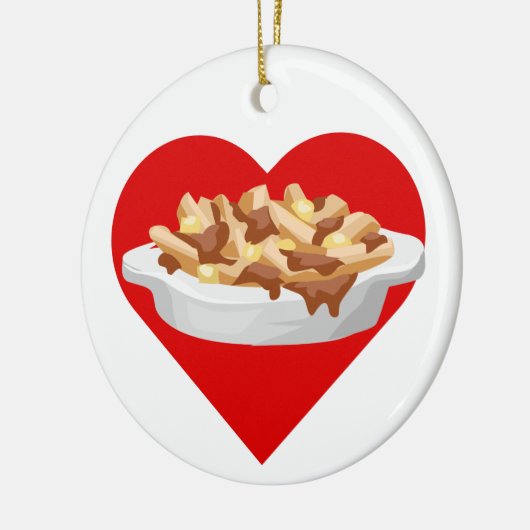 Ik hou van poutine keramisch ornament (Links)