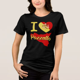 Ik hou van Pozzallo (ik Siciliaans hart Pozzallo) Tri-Blend Shirt
