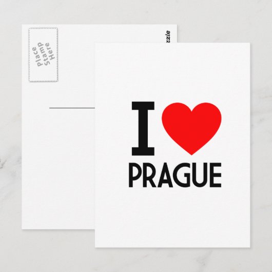 Ik hou van Praag Briefkaart (Voorkant / Achterkant)