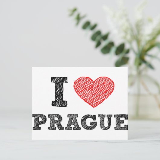 Ik hou van Praag Briefkaart (Staand voorkant)