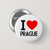 Ik hou van Praag Ronde Button 5,7 Cm (Voorkant /achterkant)